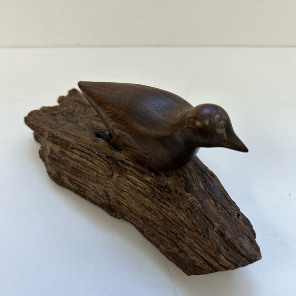 hand-carved Mid-Century Modern (MCM) wooden bird folk art sculpture - Picture 4 of 8
